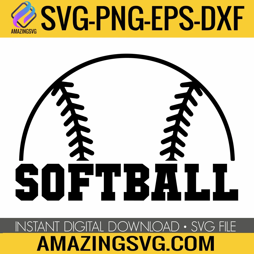 Softball SVG, Word Softball SVG, Sport SVG, Half Softball SVG