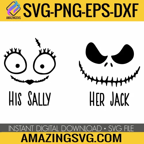 His Sally Her Jack SVG, Halloween SVG, Nightmare Before Christmas SVG