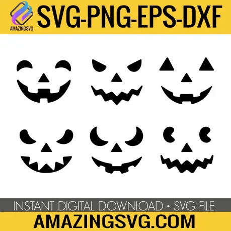 Pumpkin Face SVG, Spooky Halloween SVG, Pumpkin Face Halloween SVG