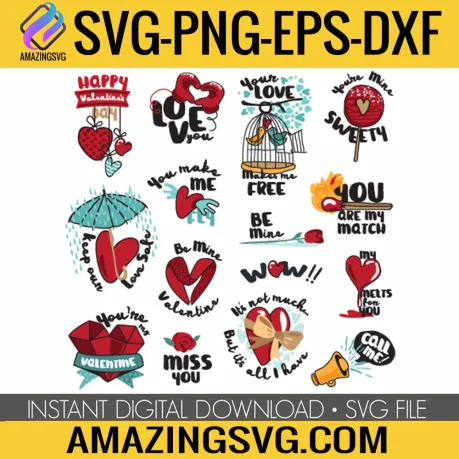 Valentine Sticker Bundle 3 SVG