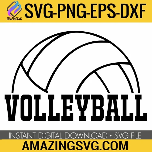 Volleyball SVG, Sport SVG, Black Bold Half Volleyball SVG